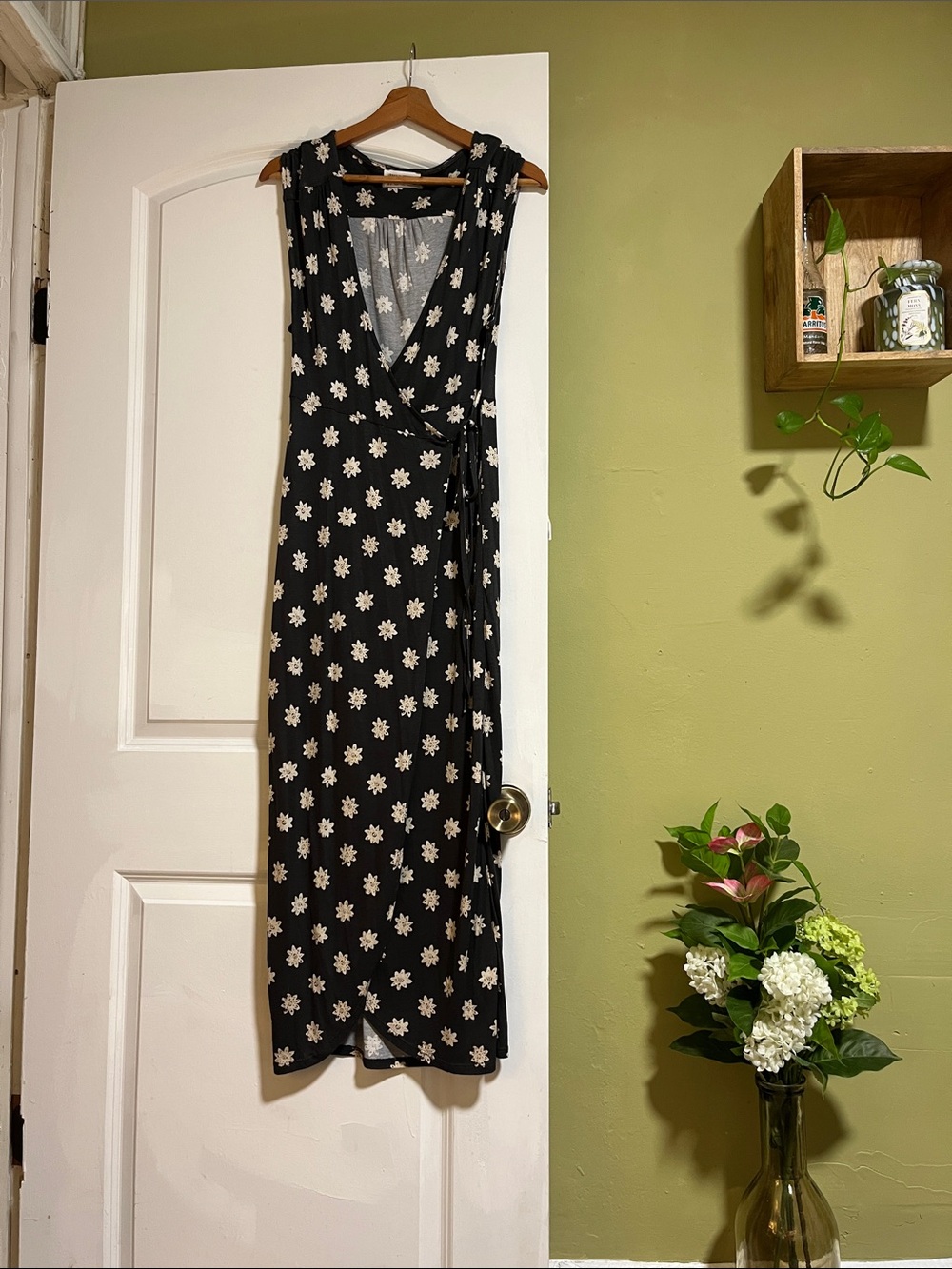 Urban Outfitters Navy Floral Wrap Maxi Dress